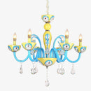 Lustre LED dessin animé chat bleu et jaune