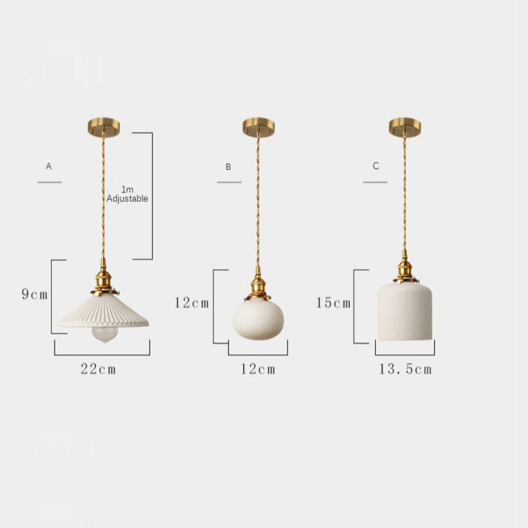 pendant light retro with lampshade white ceramic Letten