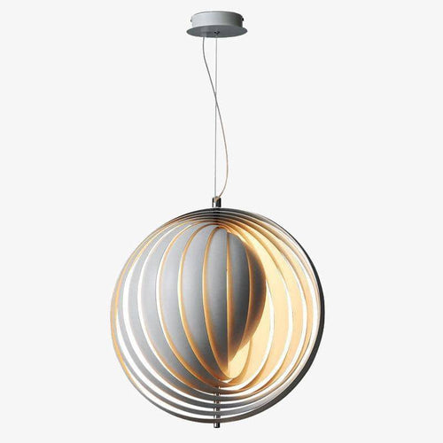 Suspension design LED grise au style Moon
