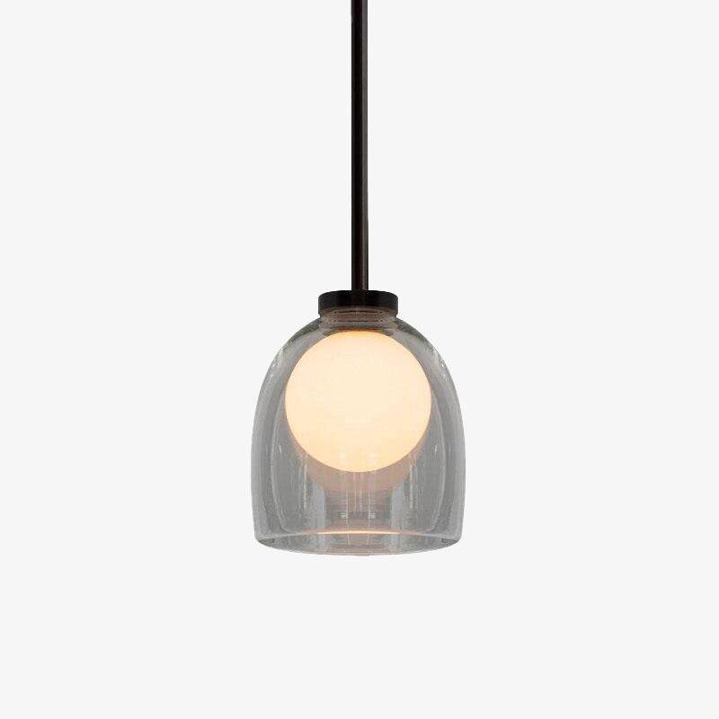 pendant light LED design with lampshade rounded smoked glass Shadow