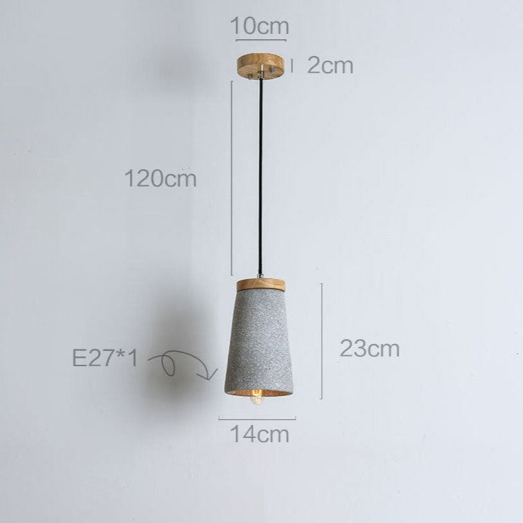 Lámpara de suspensión design LED con pantalla de cemento Marta