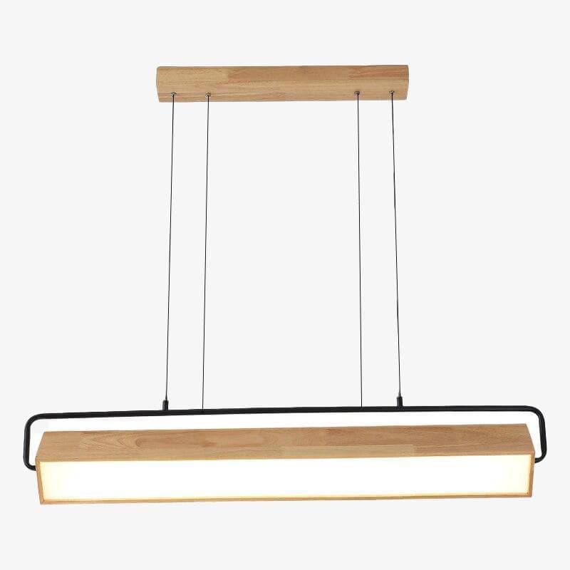 Lustre moderne LED allongé en bois Hang
