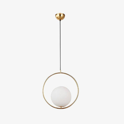 Suspension design rond et boule de verre
