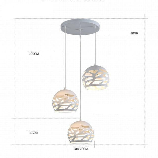 Suspension design blanc arrondis à trous LOFAHS