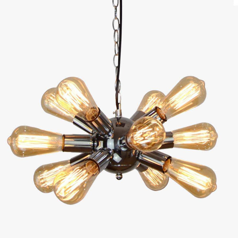 pendant light chromed metal ball with several lamps