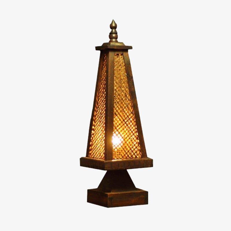Wooden LED table lamp in Asia style