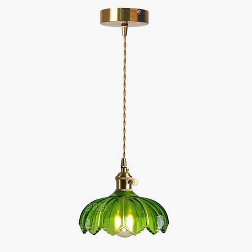 Suspension design à LED avec abat-jour en verre rétro Hôtel