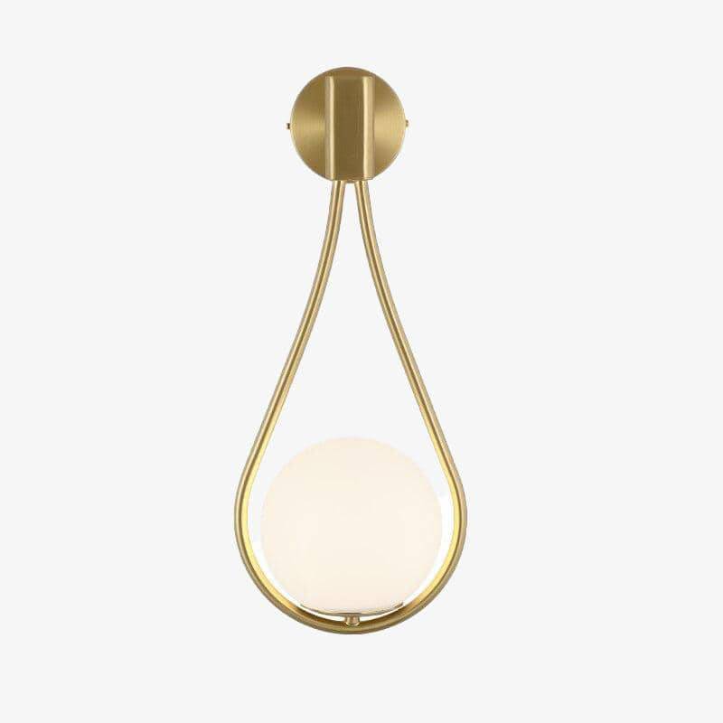 Lámpara de pared design con LED dorado y bola de cristal blanco Sombra
