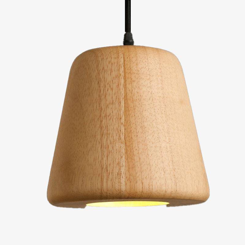 pendant light modern LED with lampshade wood Sun