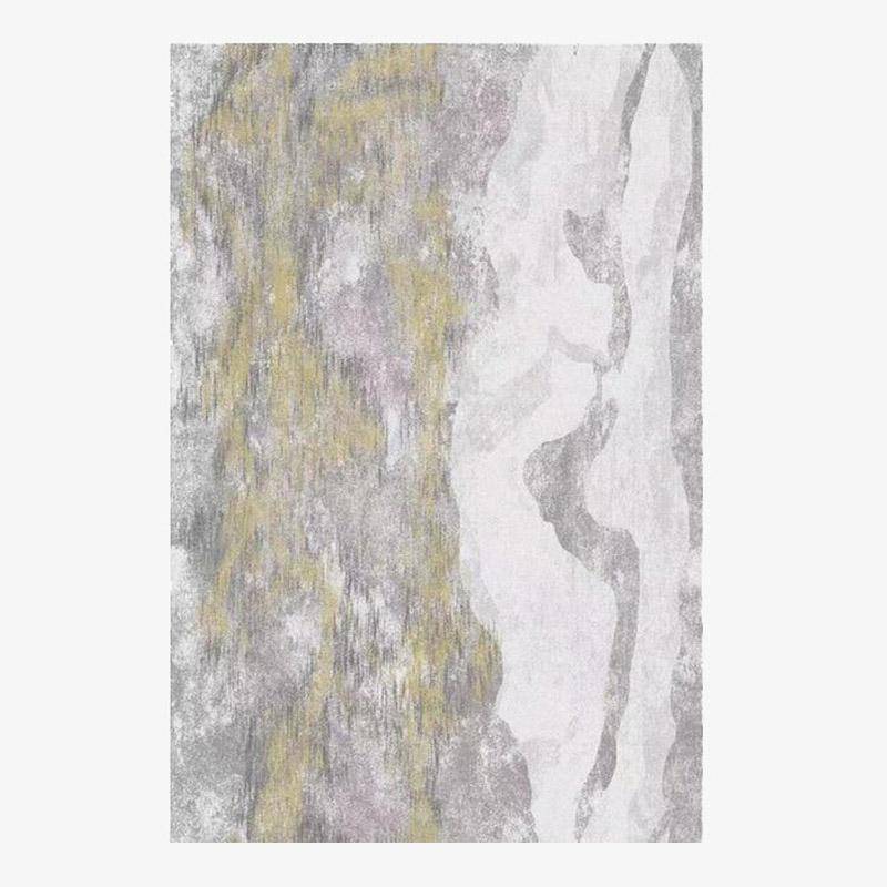 Modern rectangle rug in grey abstract style