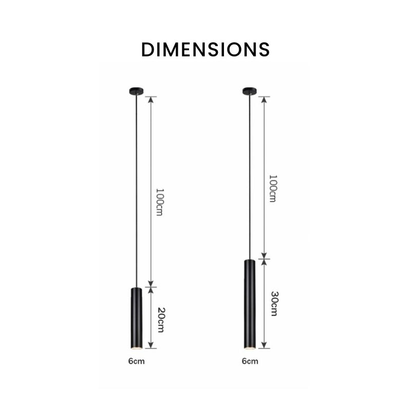 Suspension LED en tube cylindre