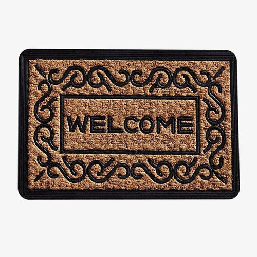 Paillasson rectangle "Welcome" aux bordures arrondies