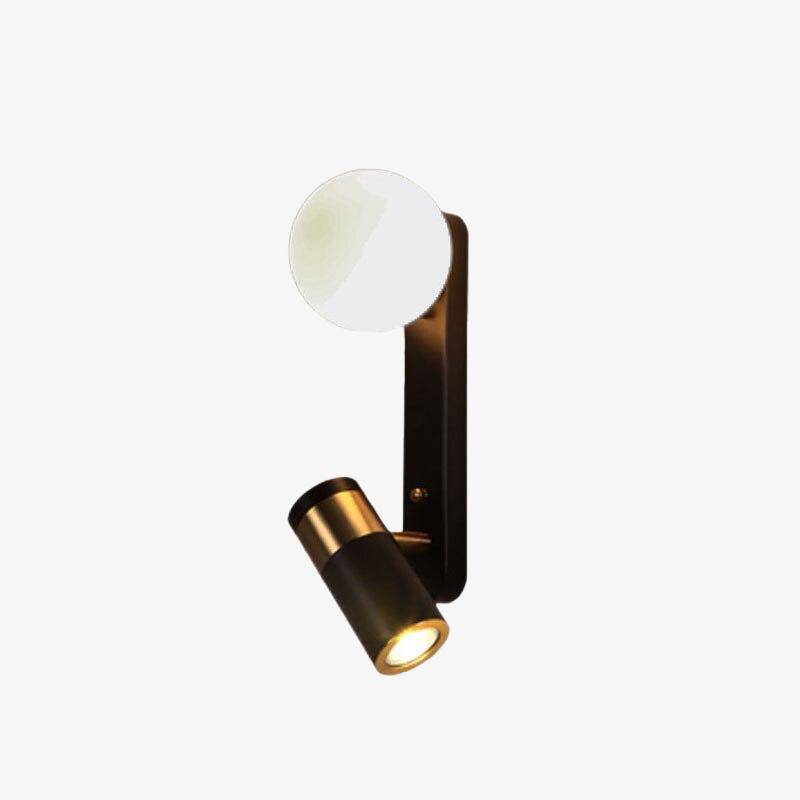 Lámpara de pared design negro y oro LED con bola de cristal Luz