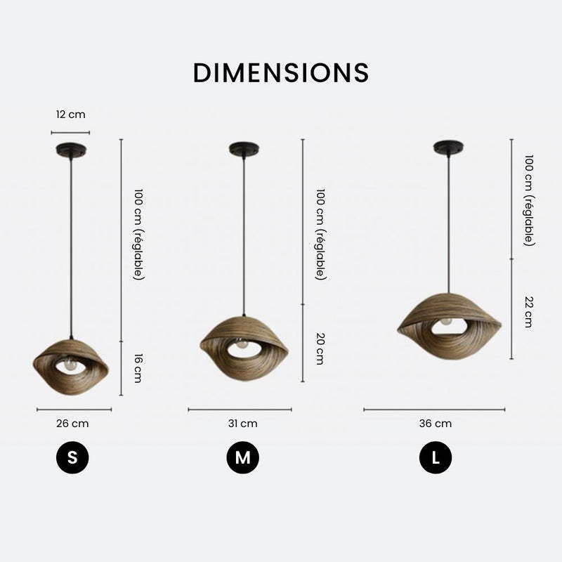Suspension design coquillage en bambou