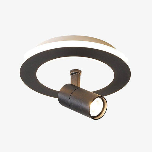 Plafonnier circulaire LED en métal noir Mosko
