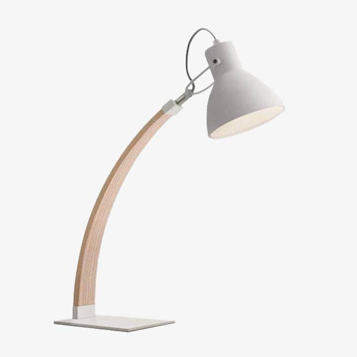 Lampe à poser design LED en bois avec abat-jour en métal Loft