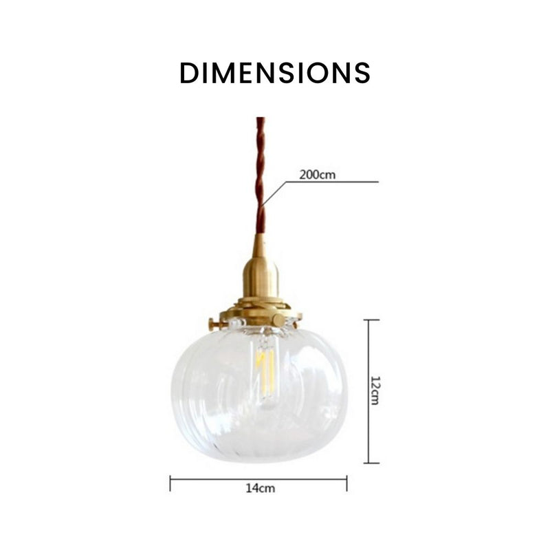 pendant light oval ball in smoked glass Brass