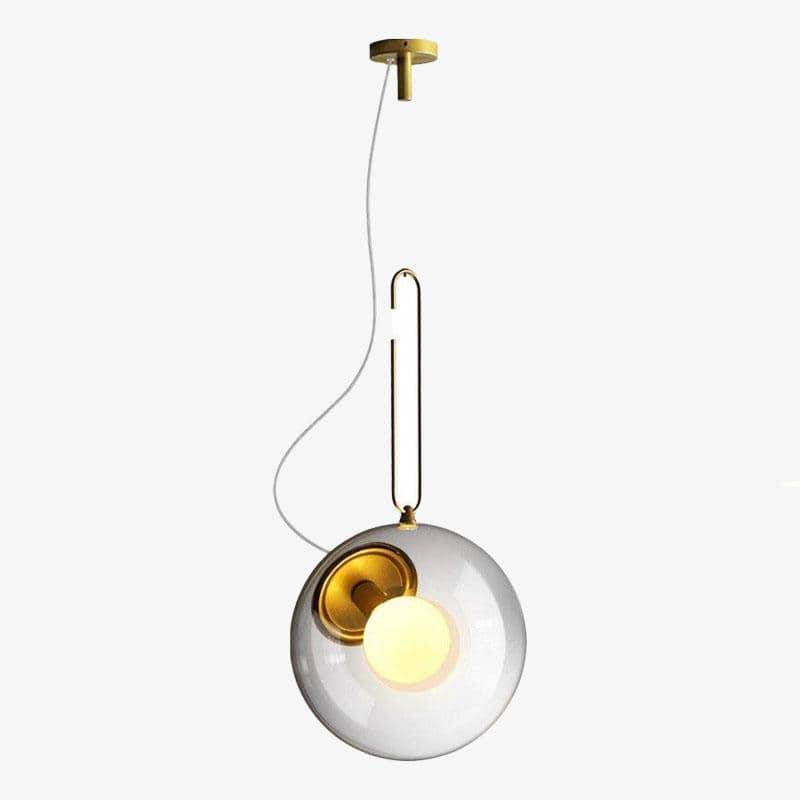 Lámpara de suspensión design Luz LED de cristal y bola de metal