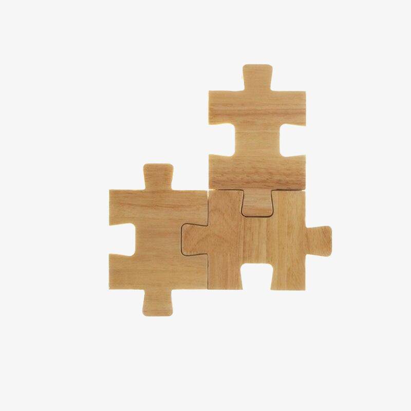 Applique murale design en forme de puzzle en bois - vue 9 sur 8