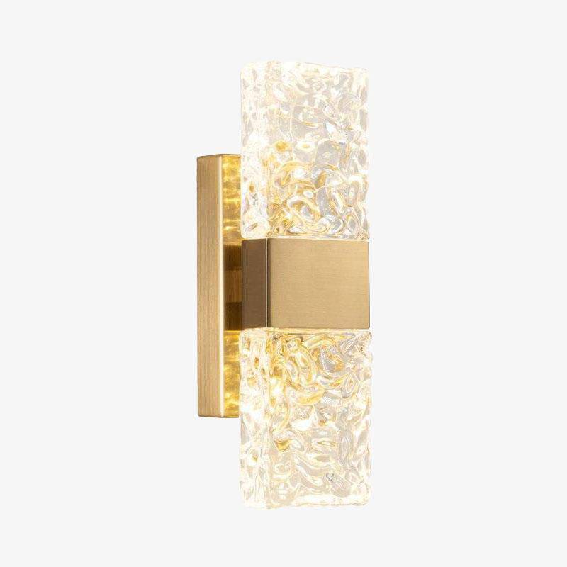 wall lamp LED wall lamp in crystal glass and gold cube Loft