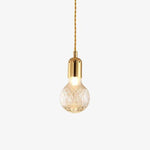 Lustre design doré LED en métal et verre cristal Loft