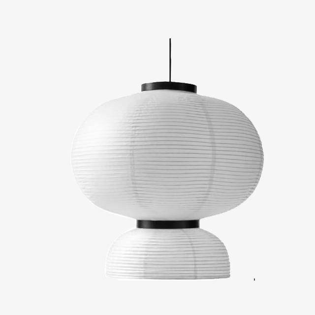 Suspension rétro LED en papier de riz blanc style Danish