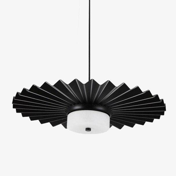 Suspension design à LED en métal plissé noir Loft