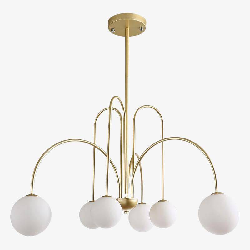 LED design chandelier with golden branches and glass balls Light