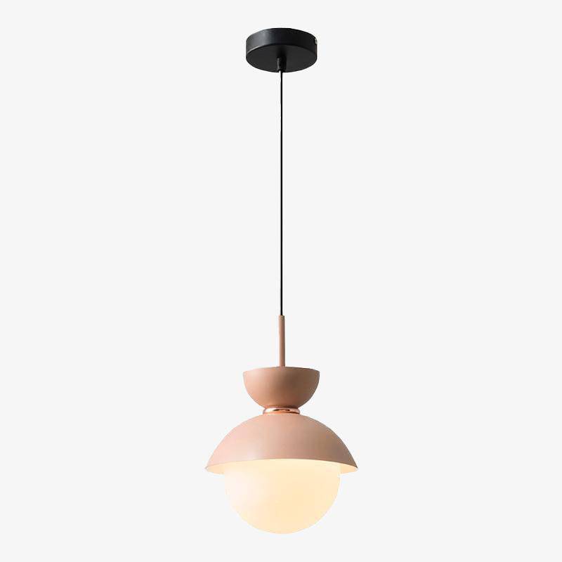 Suspension design à LED en verre et métal coloré Hang