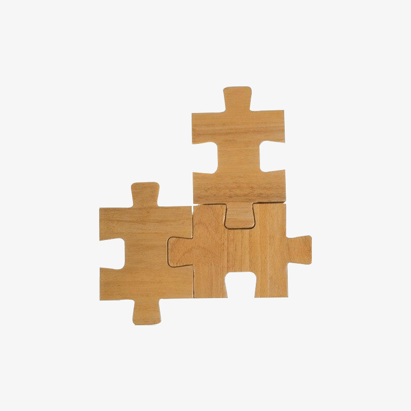 Lámpara de pared design en forma de puzzle de madera