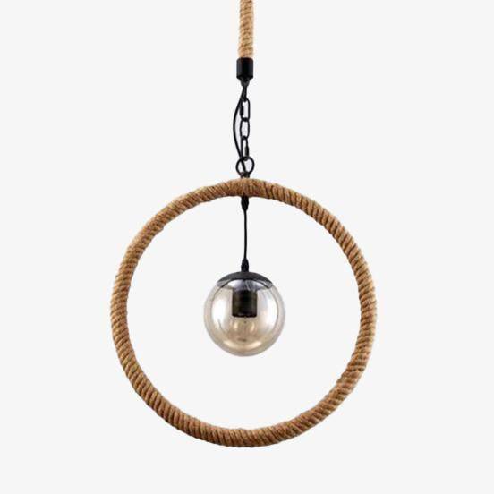 pendant light vintage country rope circle