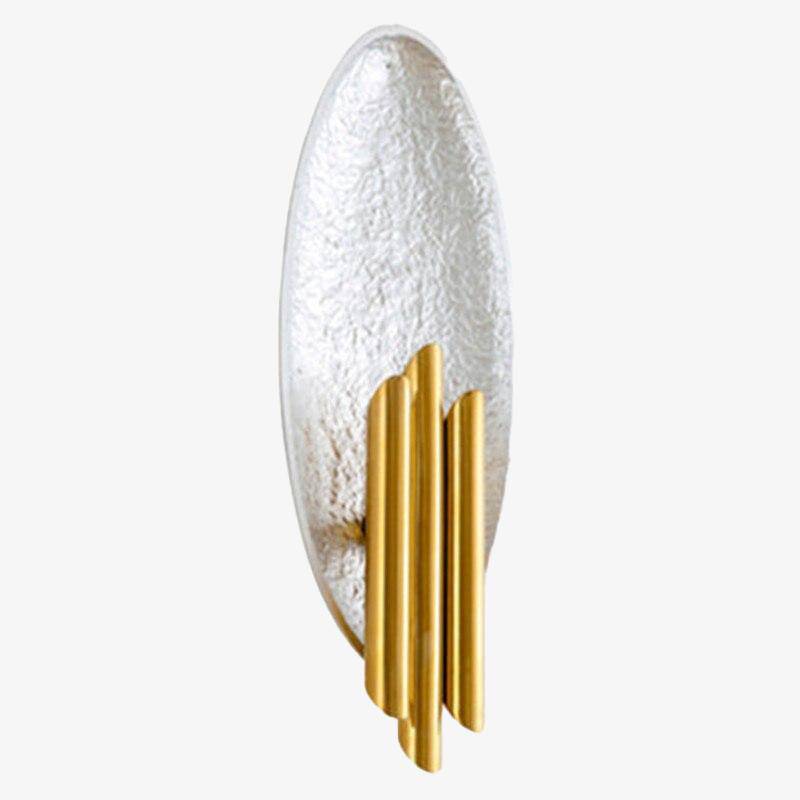 Applique design coquillage ovale et lampes cylindriques dorées Shell
