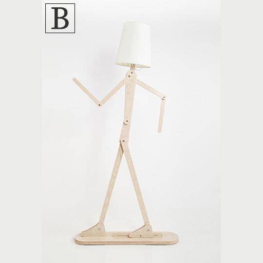 Floor lamp wooden man shaped Japanese style