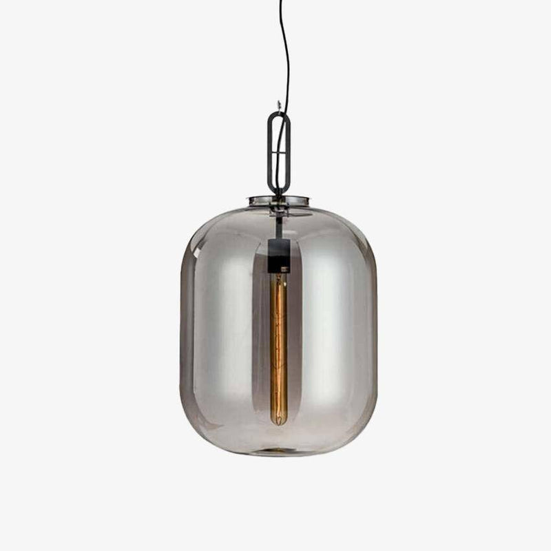 Lámpara de suspensión design en bolas de cristal de color ahumado