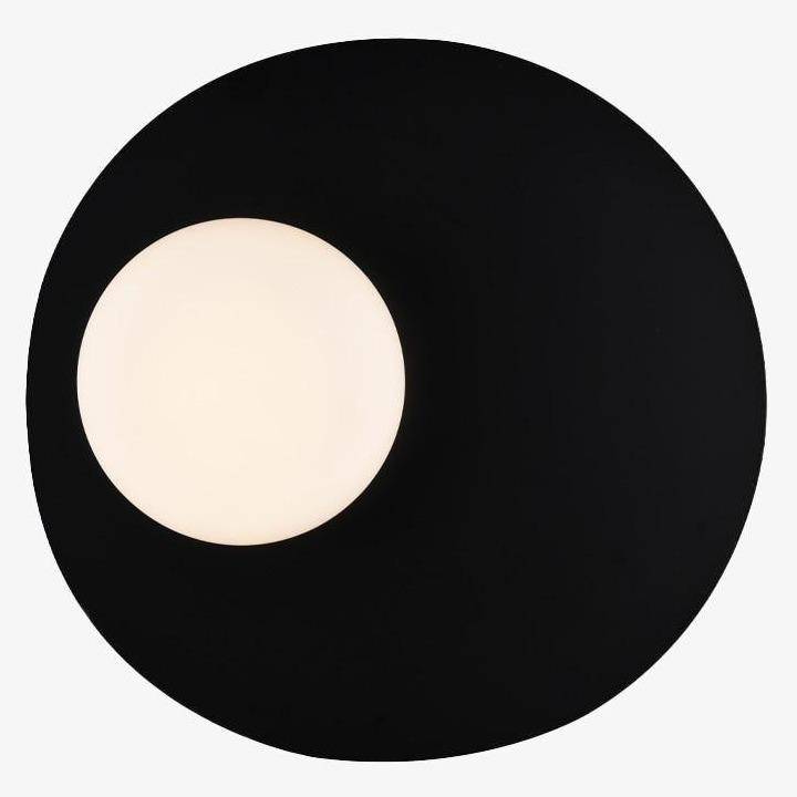 wall lamp LED design wall lamp with black metal disc in Ribbon Loft style