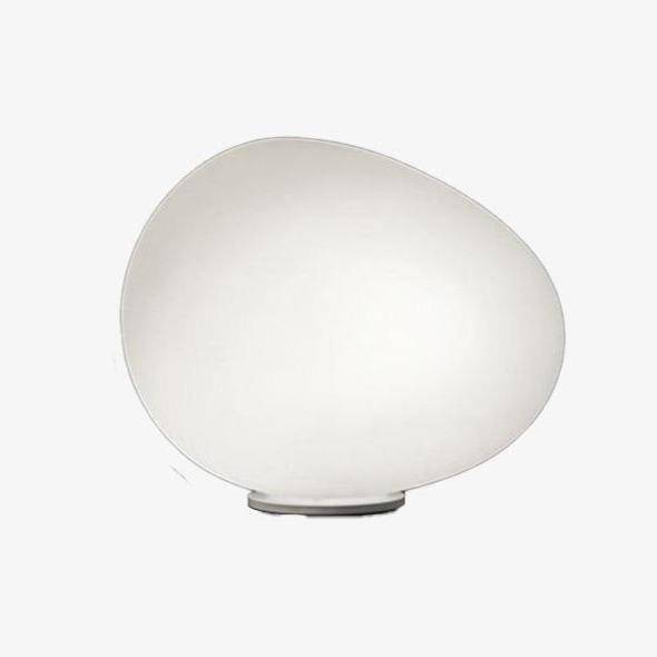 Lampe à poser design LED ambiance galet blanc Decor