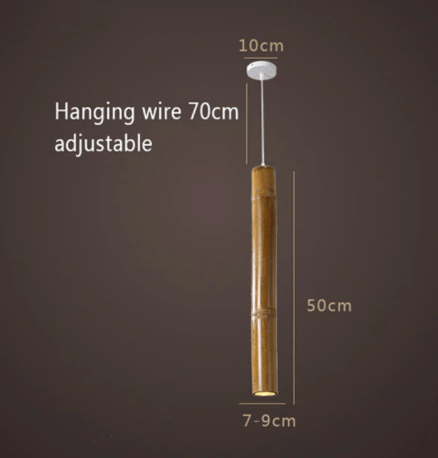 Suspension en bambou LED en forme cylindrique style Hang - vue 7 sur 7