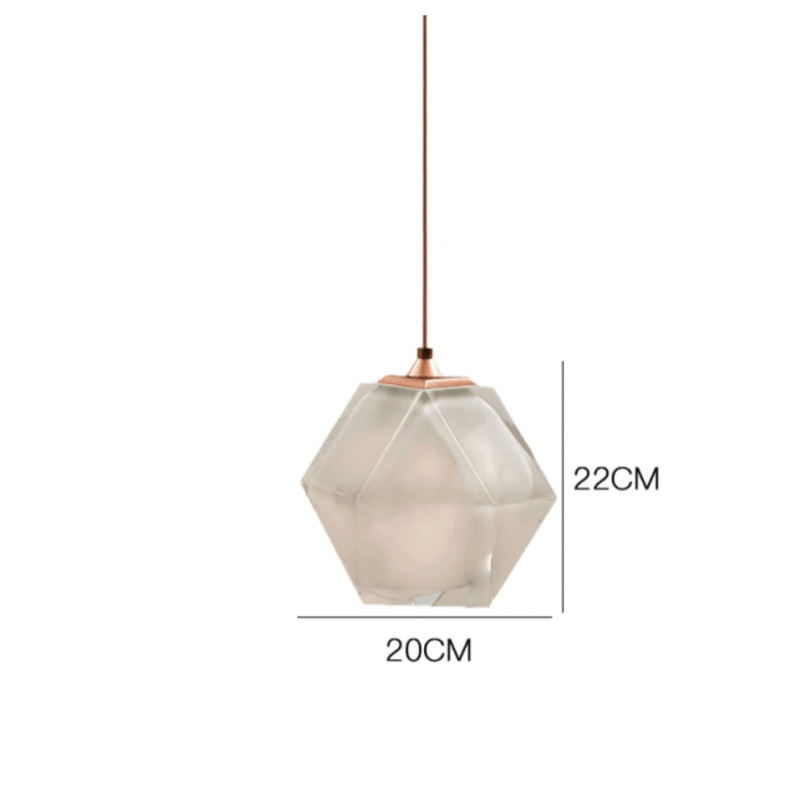 pendant light colored diamond design in crystal glass