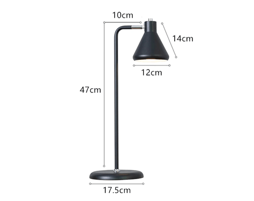 Lampe à poser design à LED avec tube en métal coloré et forme triangulaire Light