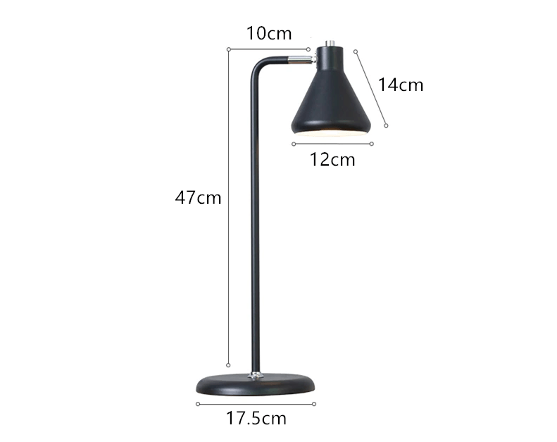 LED design table lamp with coloured metal tube and triangular shape Light