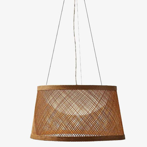 Suspension en bois LED avec abat-jour arrondi Buri