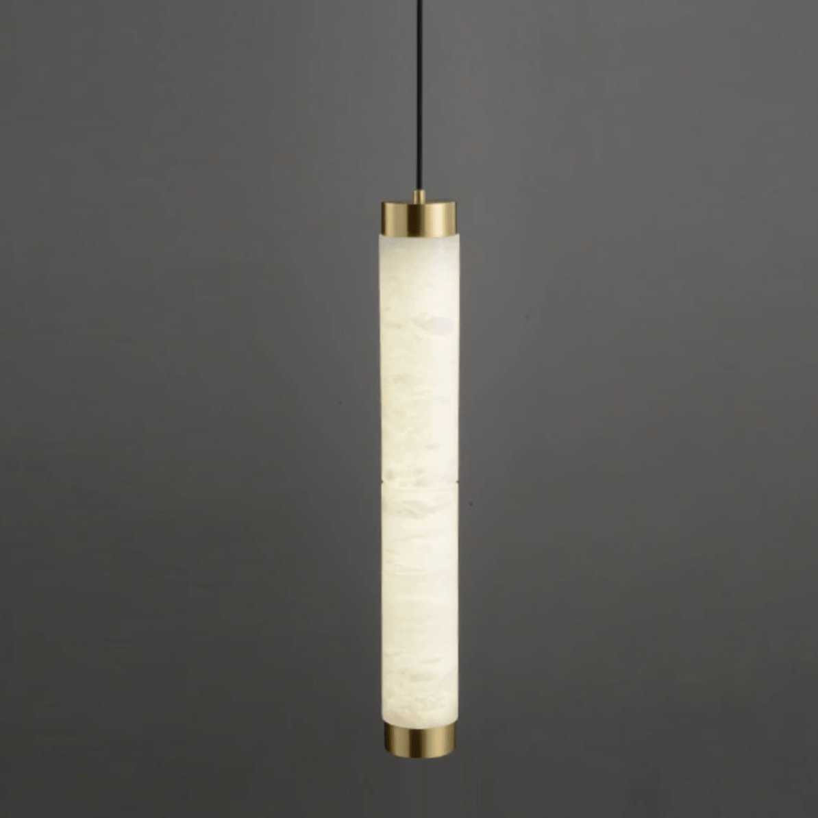 Suspension design LED en marbre avec bords dorés - vue 3 sur 9