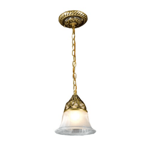 Suspension rétro LED en métal et finitions dorées - vue 4 sur 4