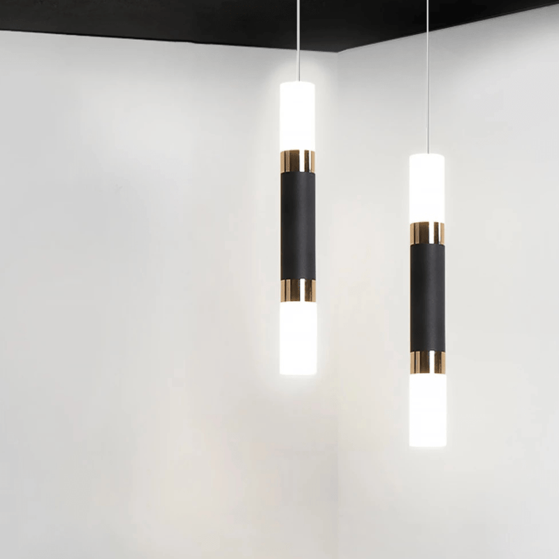 Suspension design LED en tube cylindrique métal Bar