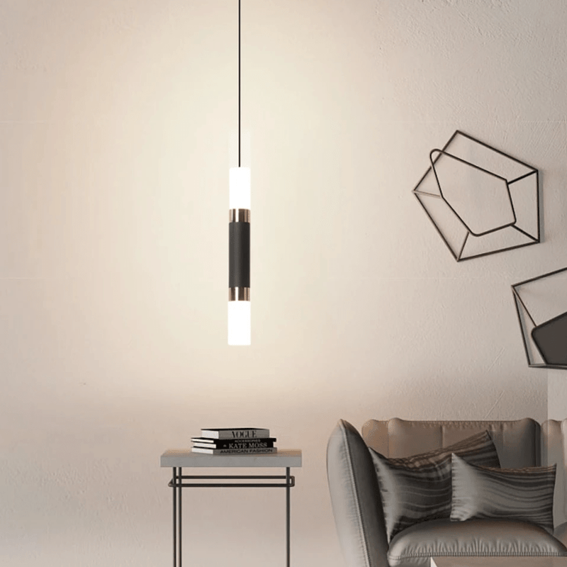 Lámpara de suspensión design LED en tubo metálico cilíndrico Barra