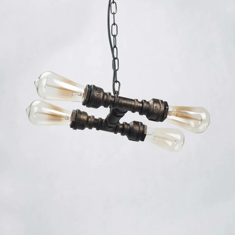 Suspension industrielle LED en métal avec ampoules style retro