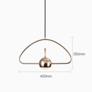 Suspension design de plusieurs forme dorée avec boule à LED