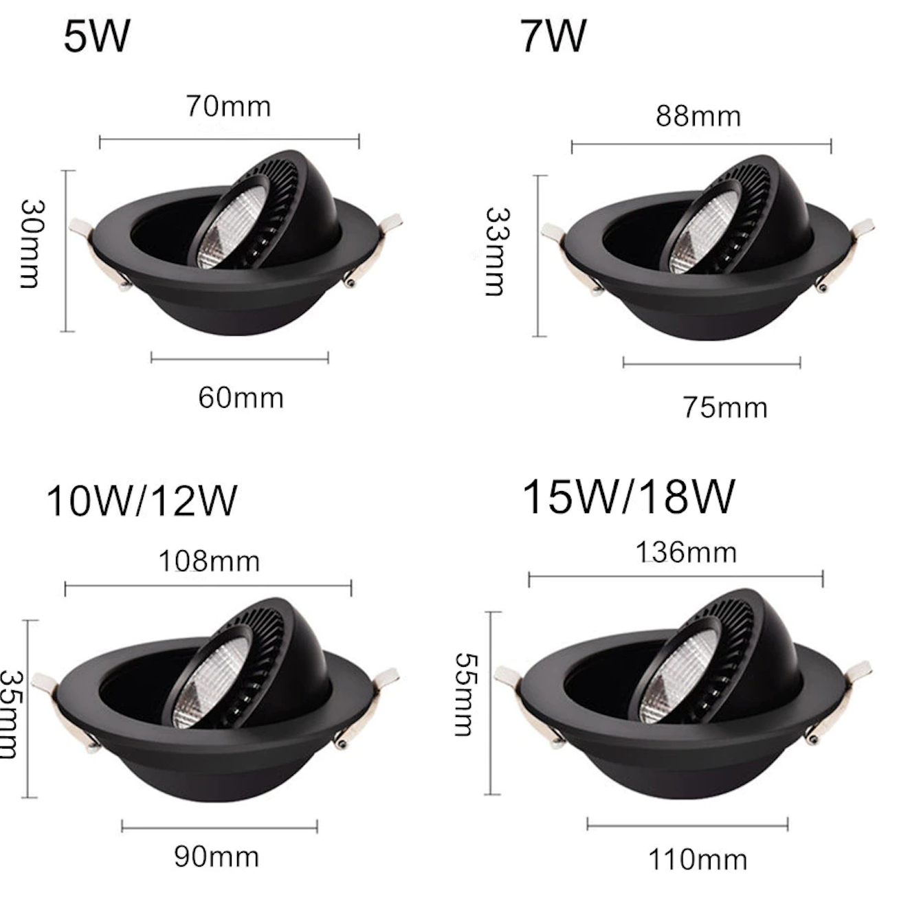 Spot moderne rond LED à encastrer orientable - vue 8 sur 7