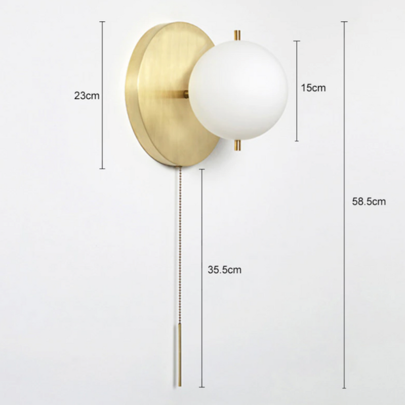 wall lamp modern wall with luxury glass globe Justyne