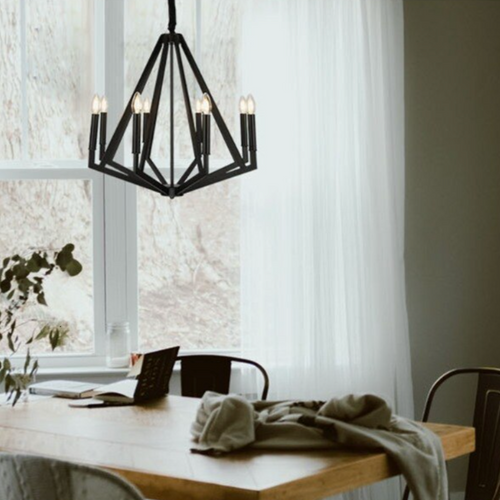 Suspension moderne LED en forme de diamant en métal Strassy - vue 4 sur 6